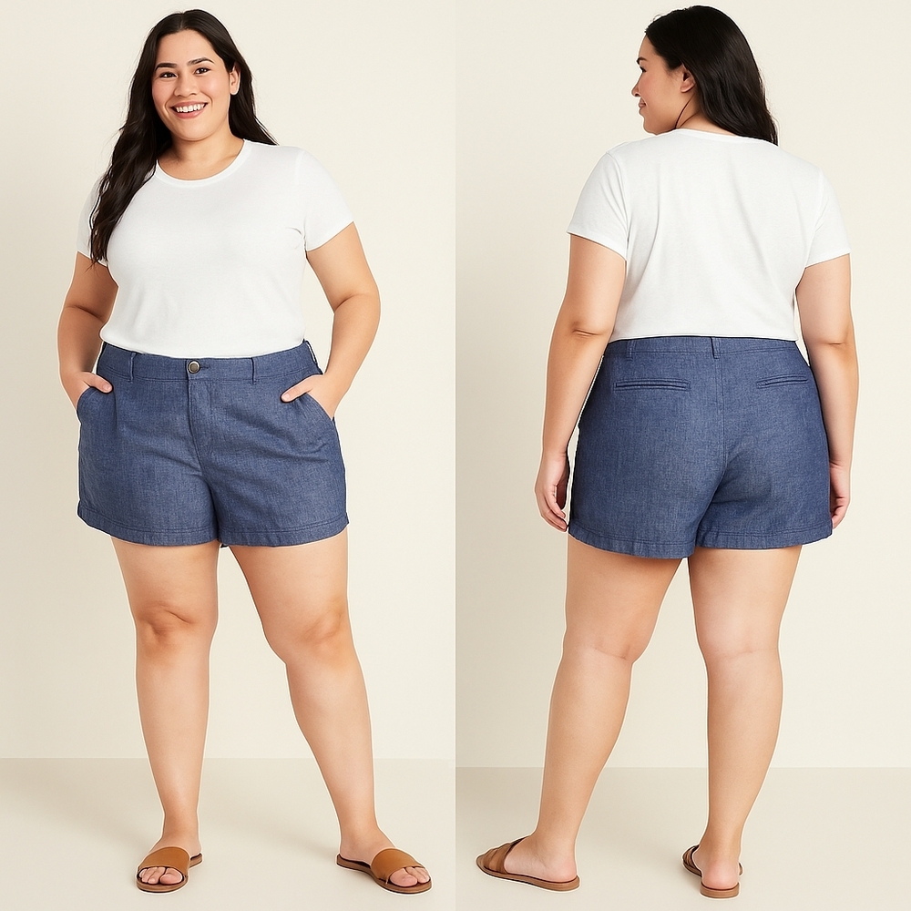 Old Navy Everyday Short – Women’s Size 18 Chambray Blue Classic Contemporary